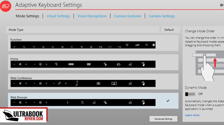 The Adaptive Keyboard Settings App is not very intuitive