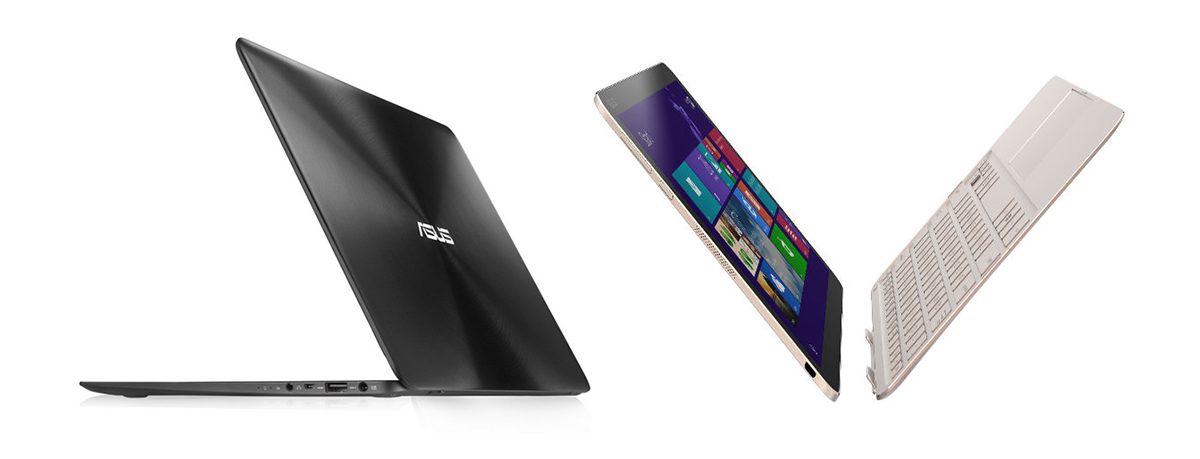 The Zenbook UX305 (left) and the Transformer Book Chi T300 (right) represent Asus's new generation of ultraportable laptops