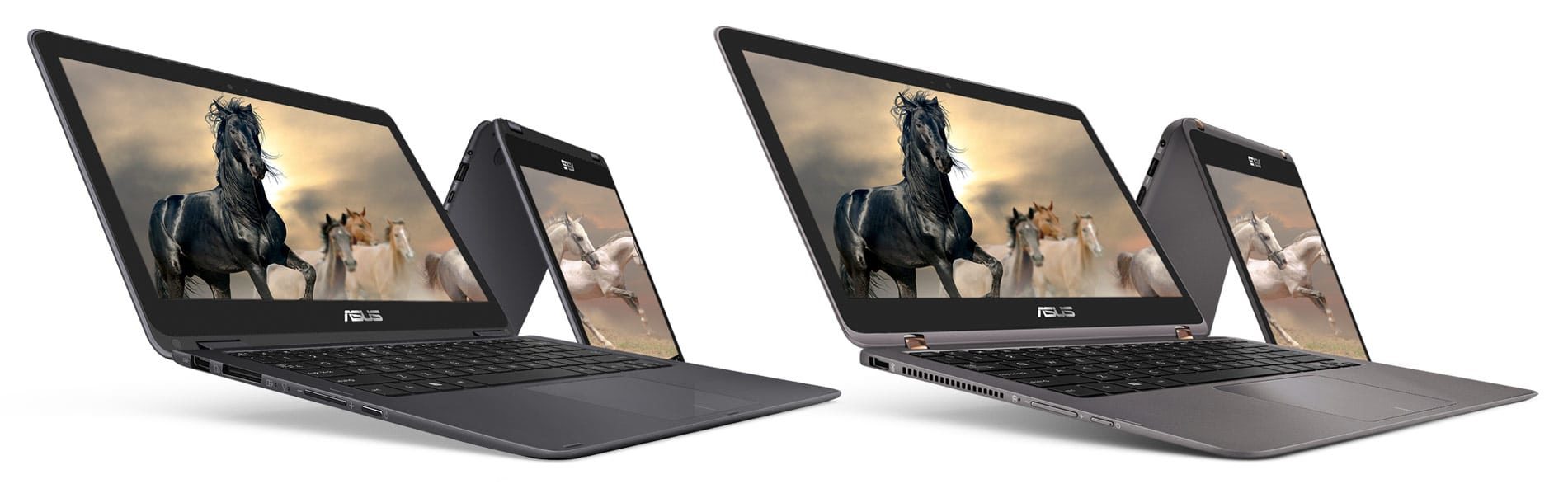 While the Zenbook Flip UX360CA (left) and UX360UA (right) might appear similar on a first glance, there are actually a fair amount of differences between them