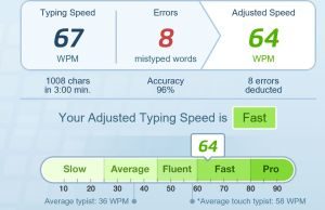 keyboard typing results