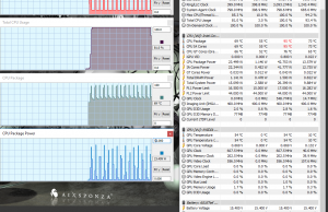 perf temps cinebench battery