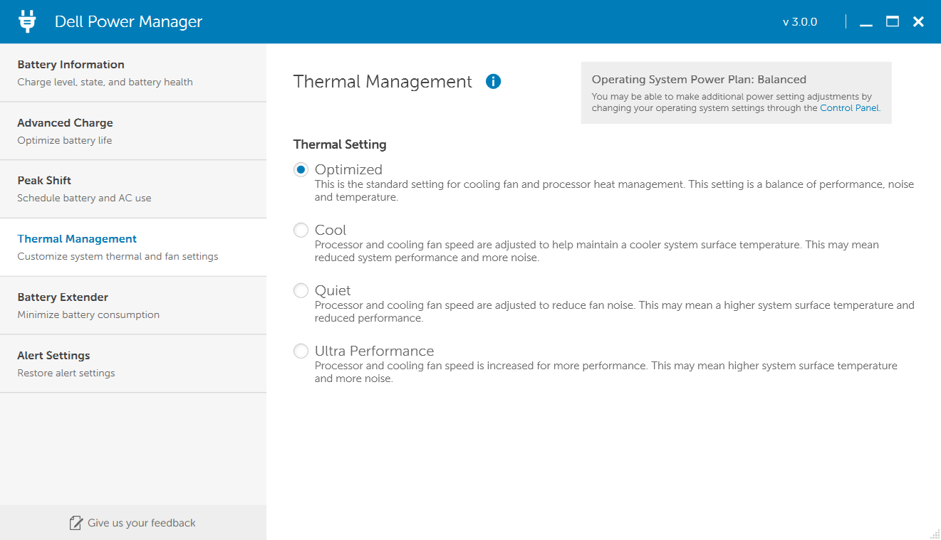 Dell's Power Manager software allows some customization of fan behavior.