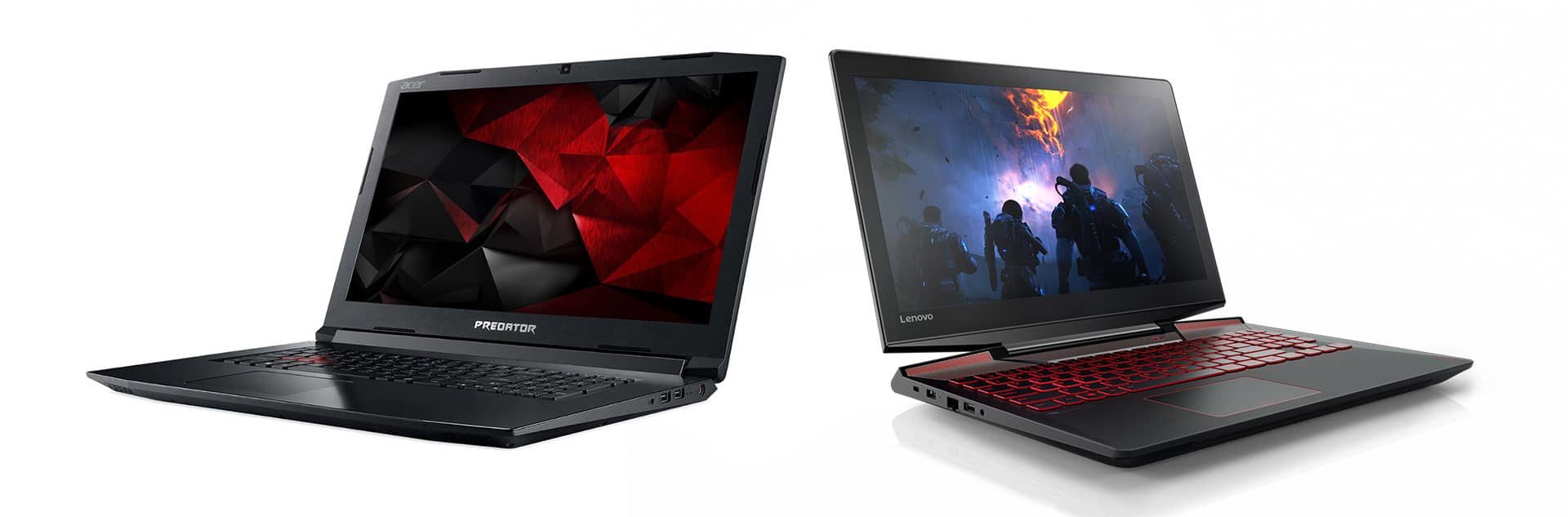 Keep an eye for sales on the GTX 1060 options: Acer Helios 300 (left) and Lenovo Legion Y720 (right)