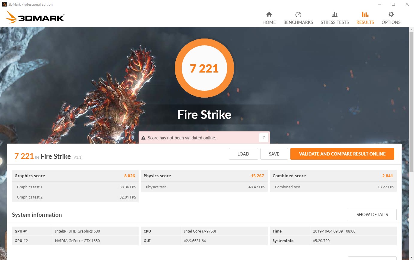 X1E Gen 2 firestrike scores