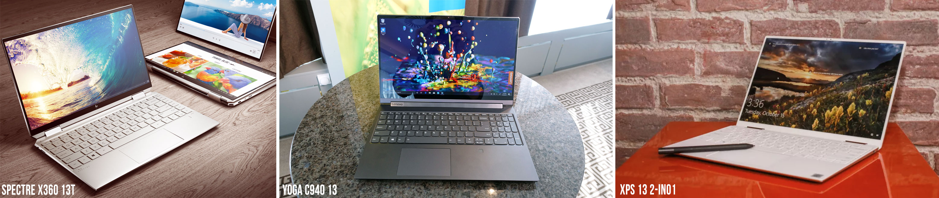 Convertible Ultrabooks: Hp Spextre x360, Lenovo Yoga C940 and Dell XPS 13 2-in-1