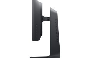 Alienware 25 AW2521HF gaming monitor - side view and base
