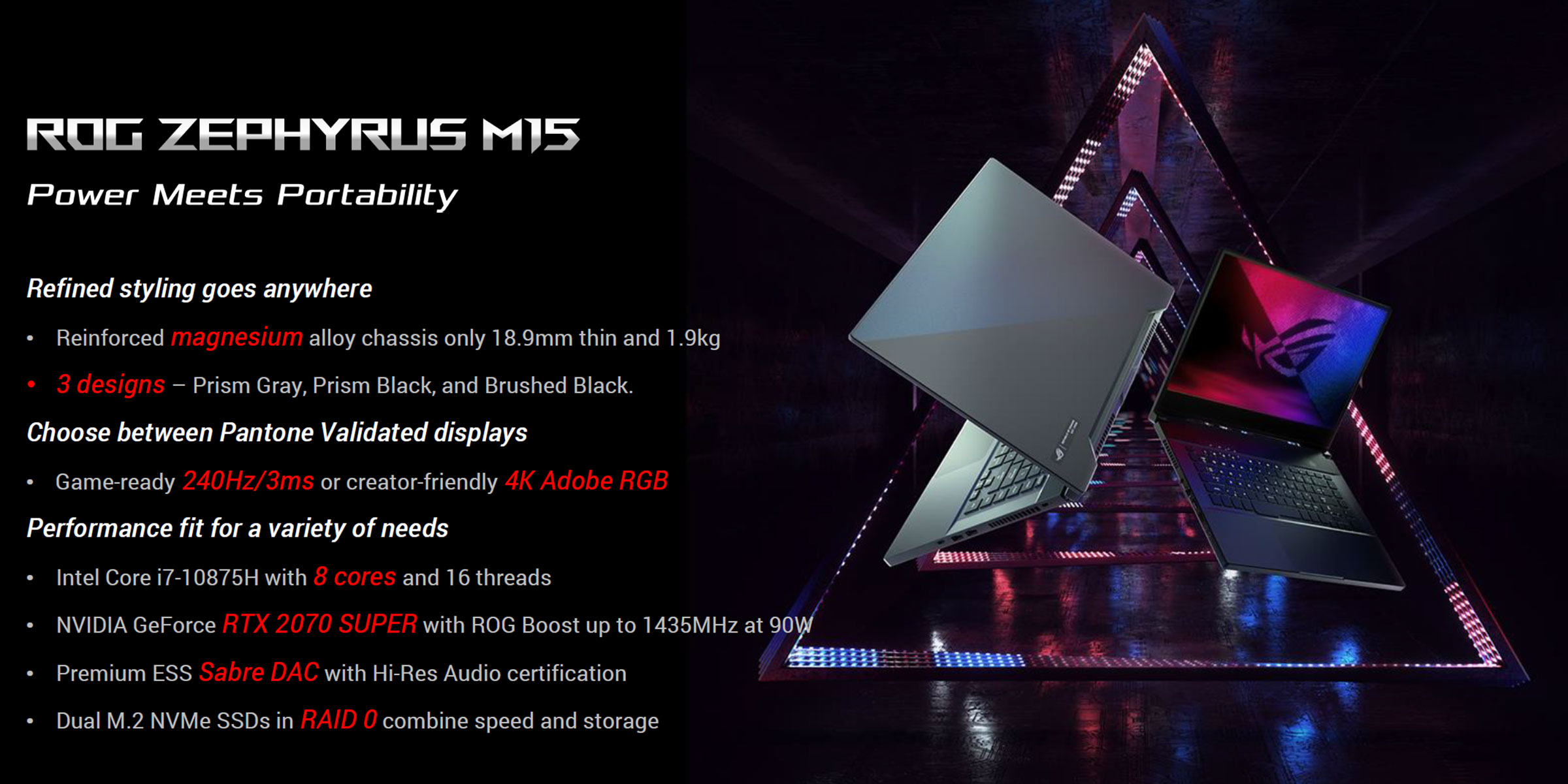 Asus Rog Zephyrus M15 2020 Refreshed With Cleaner Design 8 Core