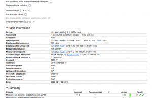 screen summary calibrated xrite