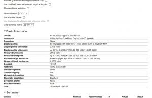 screen xrite report calibrated