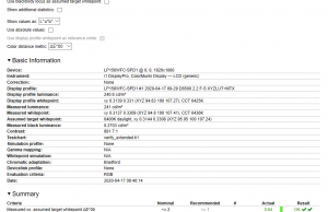 screen xrite report calibrated