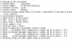 screen xrite reprot default