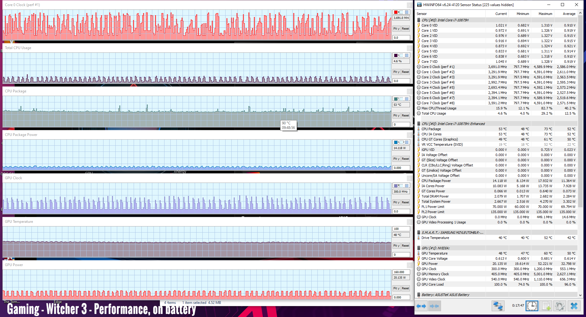 gaming witcher3 performance battery