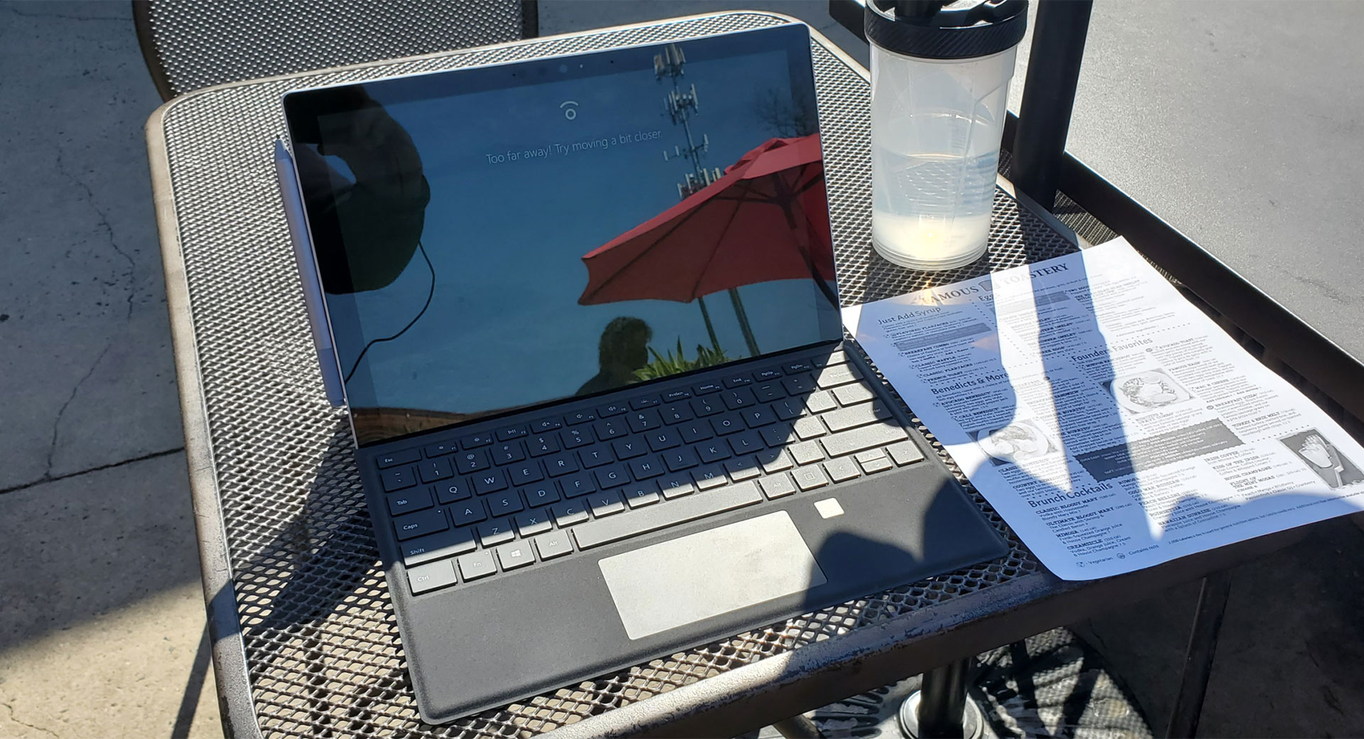 Introducing the new Surface Pro 7. Get your work done anywhere.* ** *As long as it's not in the sun ** And can be done within 4 hours