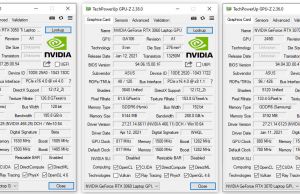 3050Ti vs 3060 and 3070 - GPU-z comparisons