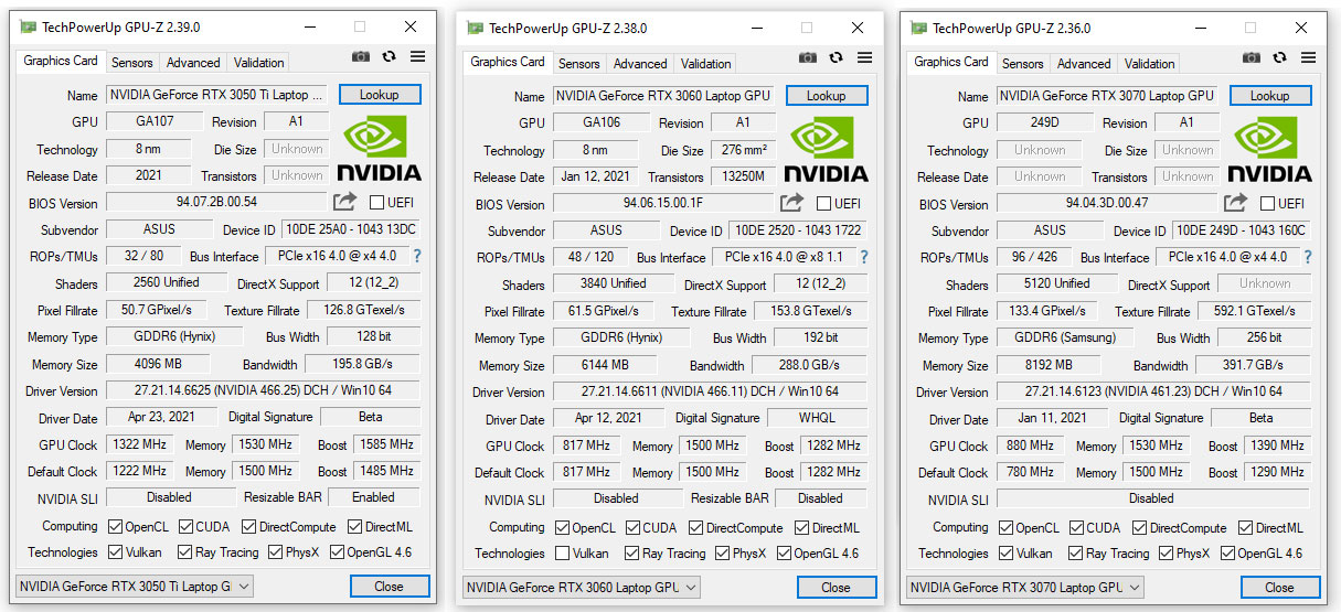 LAPTOP 3050 VS 3060