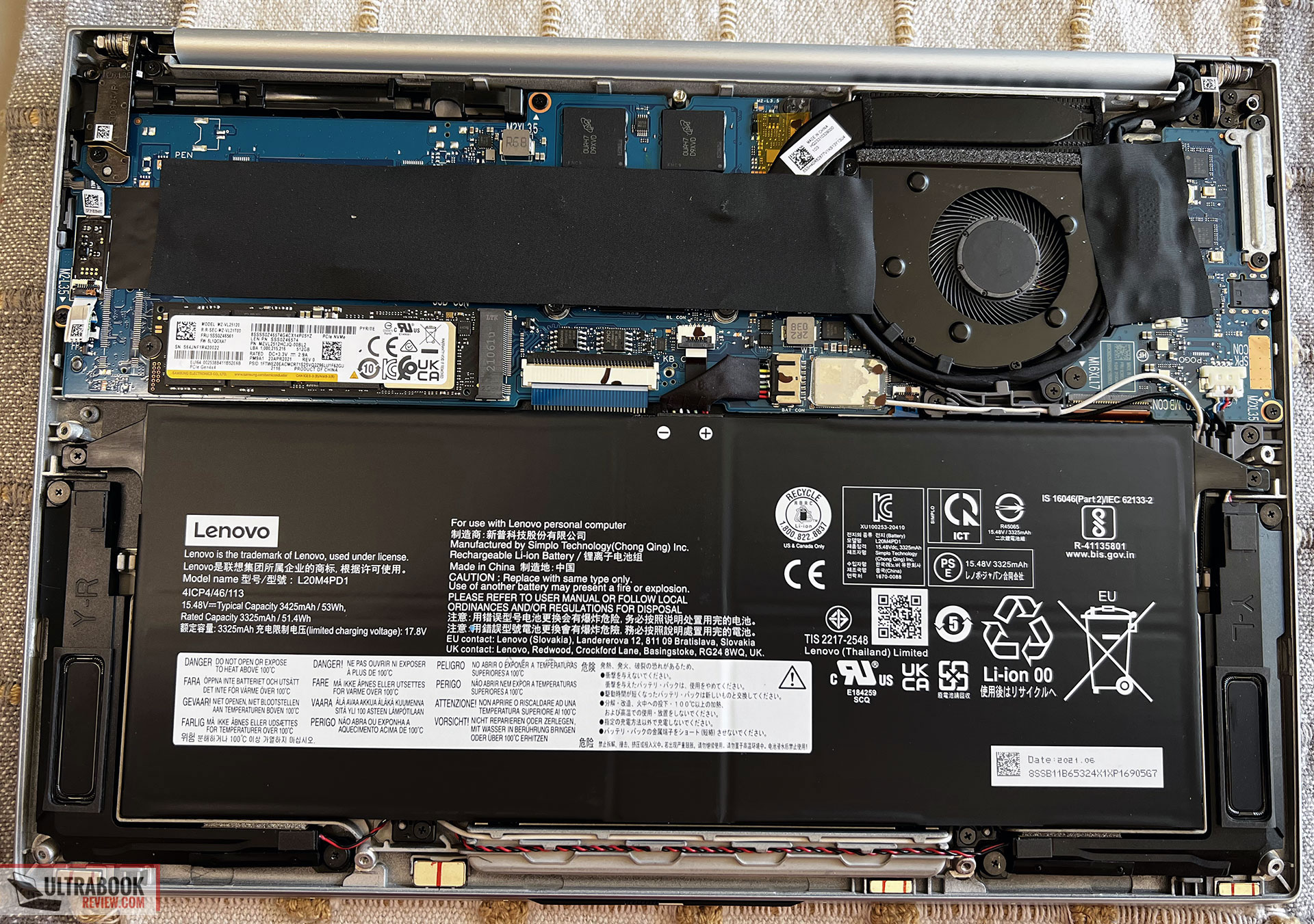 Lenovo ThinkBook 13x review - internals and dissasembly 