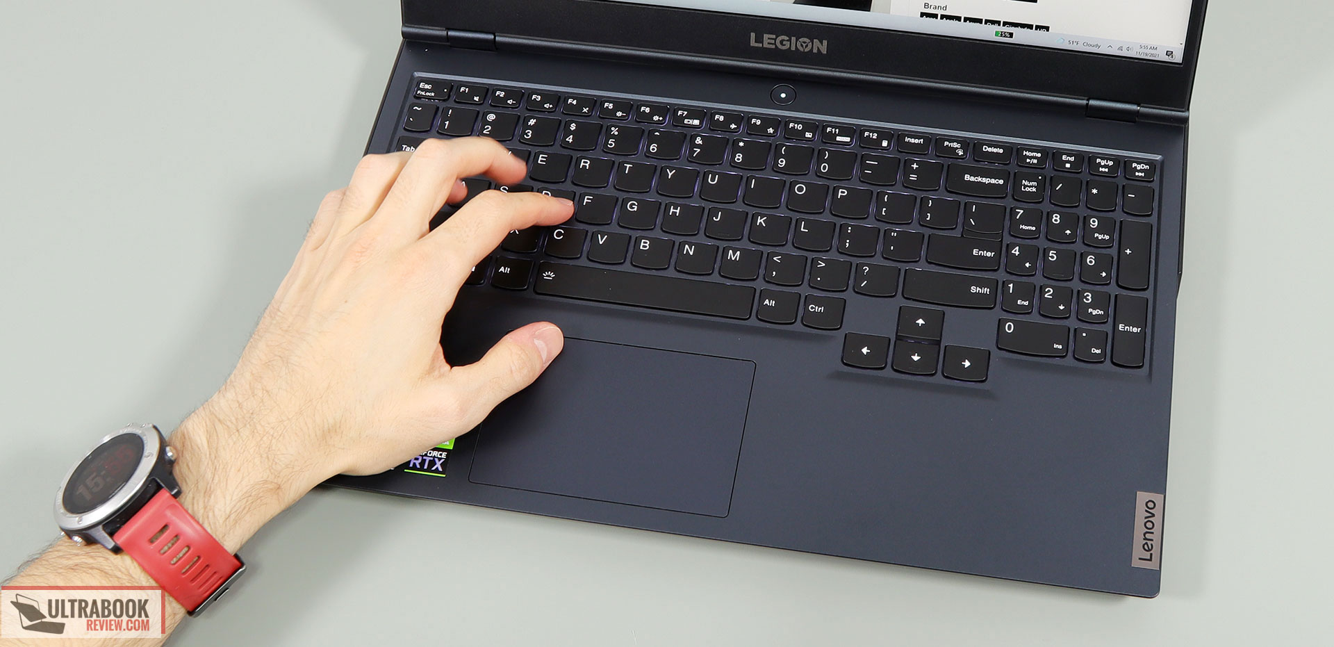 Lenovo Legion 5 review - keyboard and clickpad