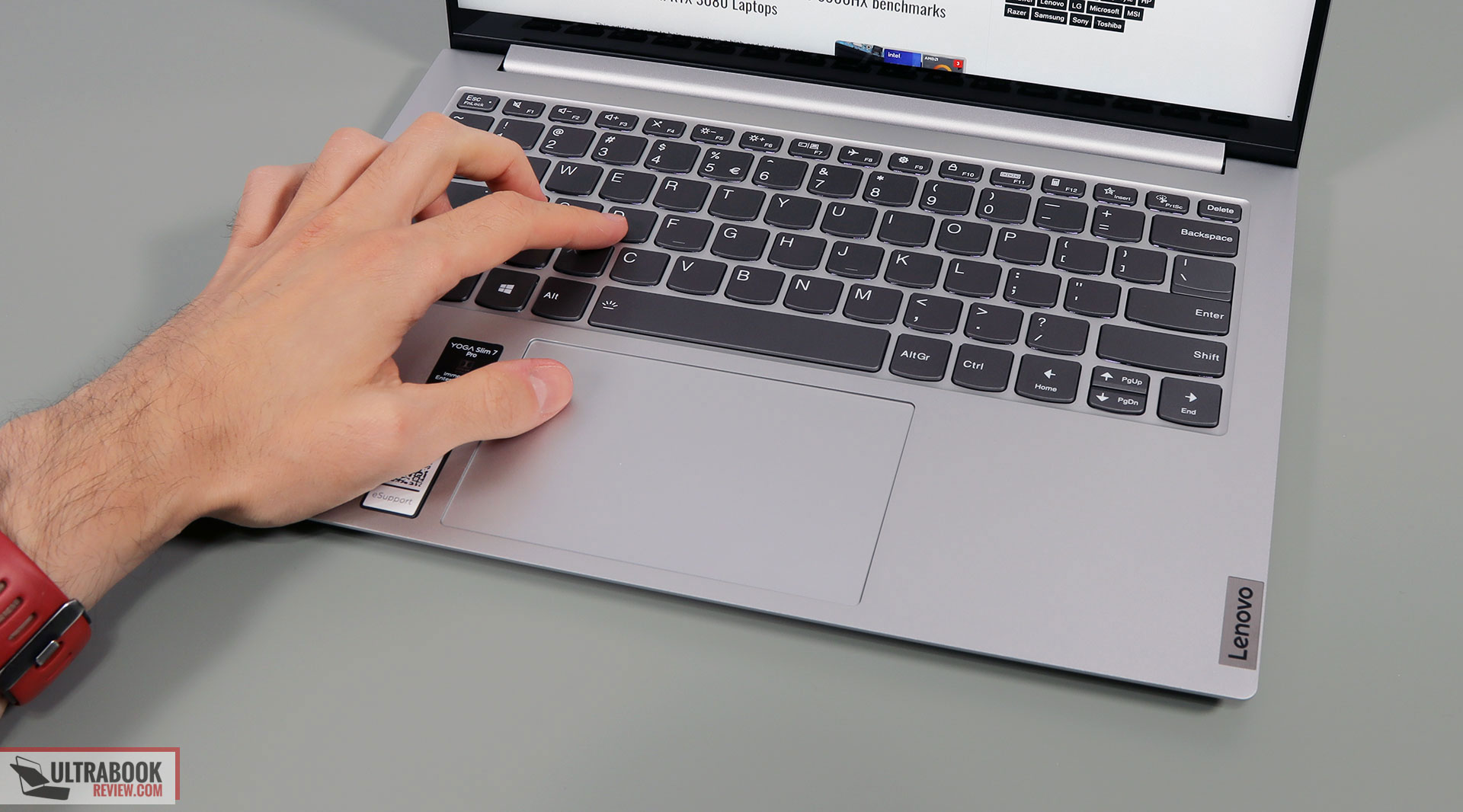 Lenovo Yoga Slim 7 Pro review - keyboard and clickpad