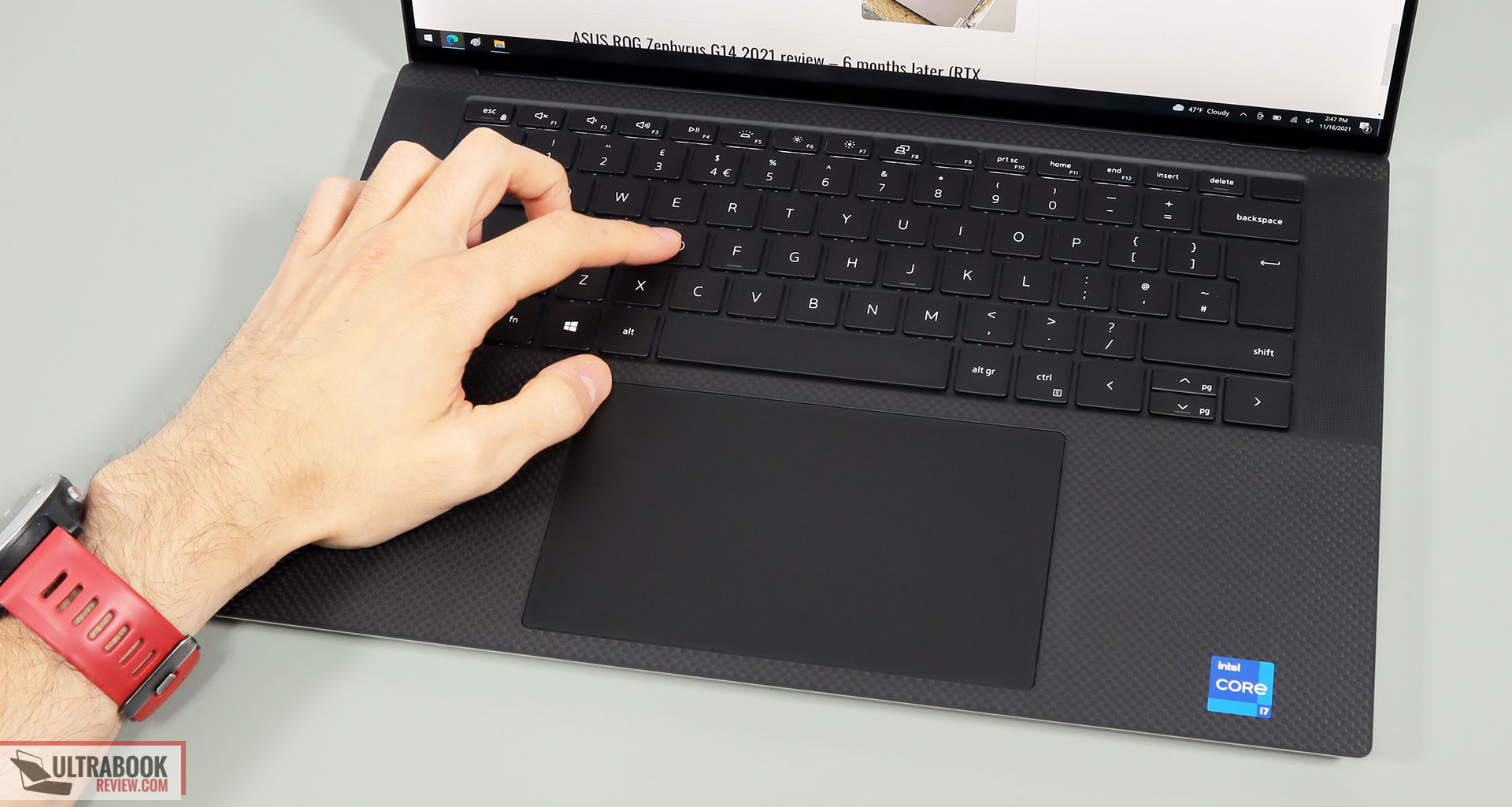 Dell XPS 15 9510 review - keyboard and clickpad