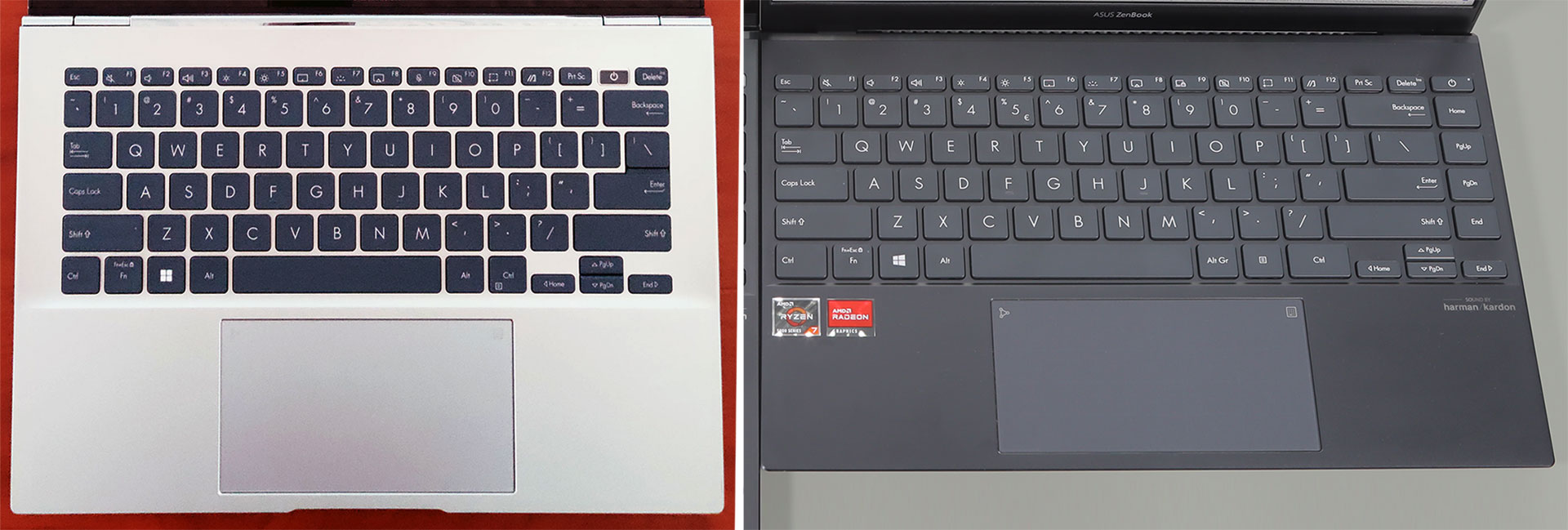 2022 ZenBook 14 UX4302 (left) vs 2021 ZenBook 14 UX425 (right)