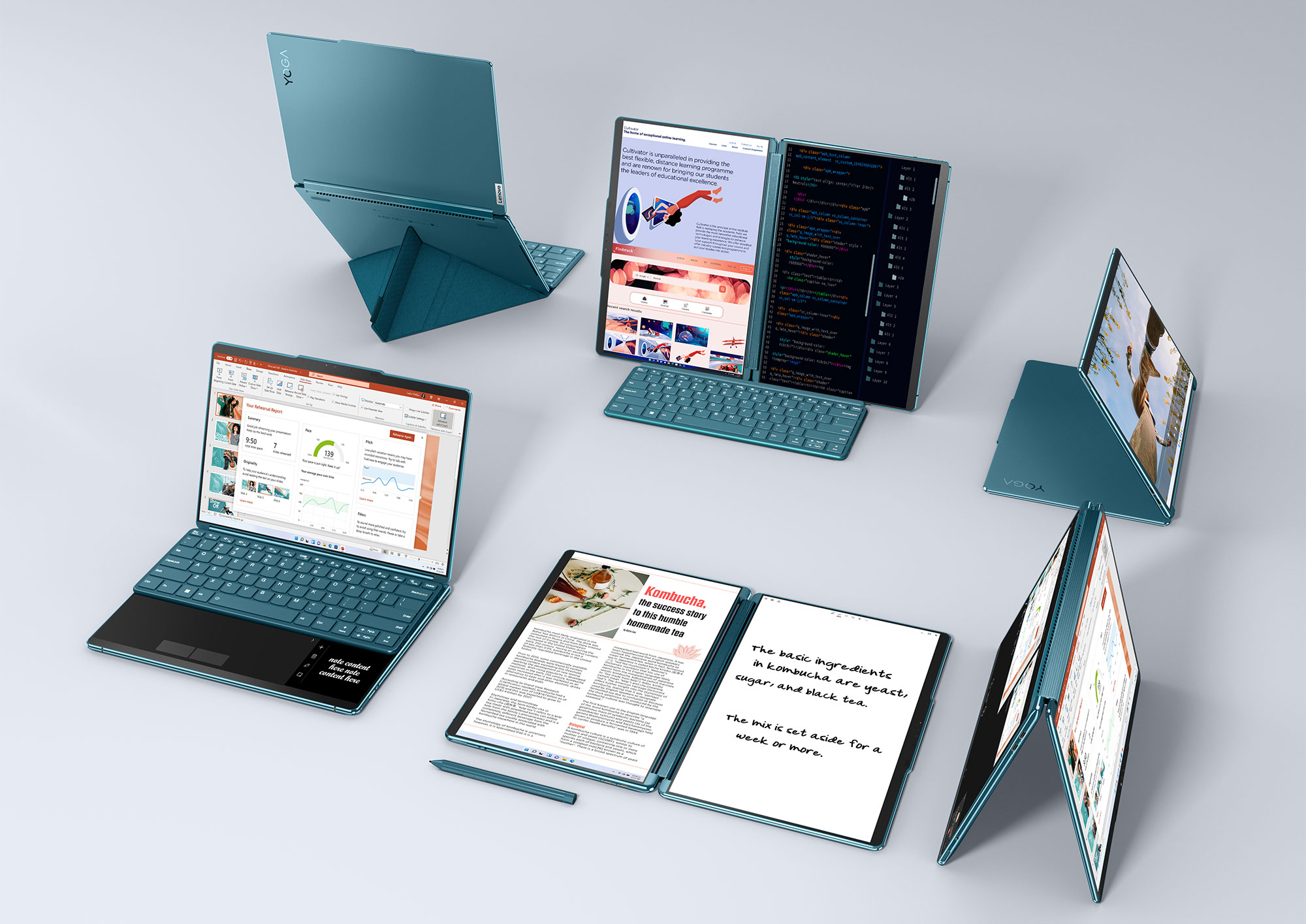  Lenovo Yoga Book 9i 2-in-1 13.3 2.8K Dual Screen OLED Touch  Laptop - Intel Core i7-1355U with 16GB Memory - 1TB SSD - Tidal Teal - US  Version : Electronics