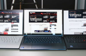 Lenovo Thinkpad X1 Carbon vs. Asus Expertbook Ultra comparison display matte glossy 4
