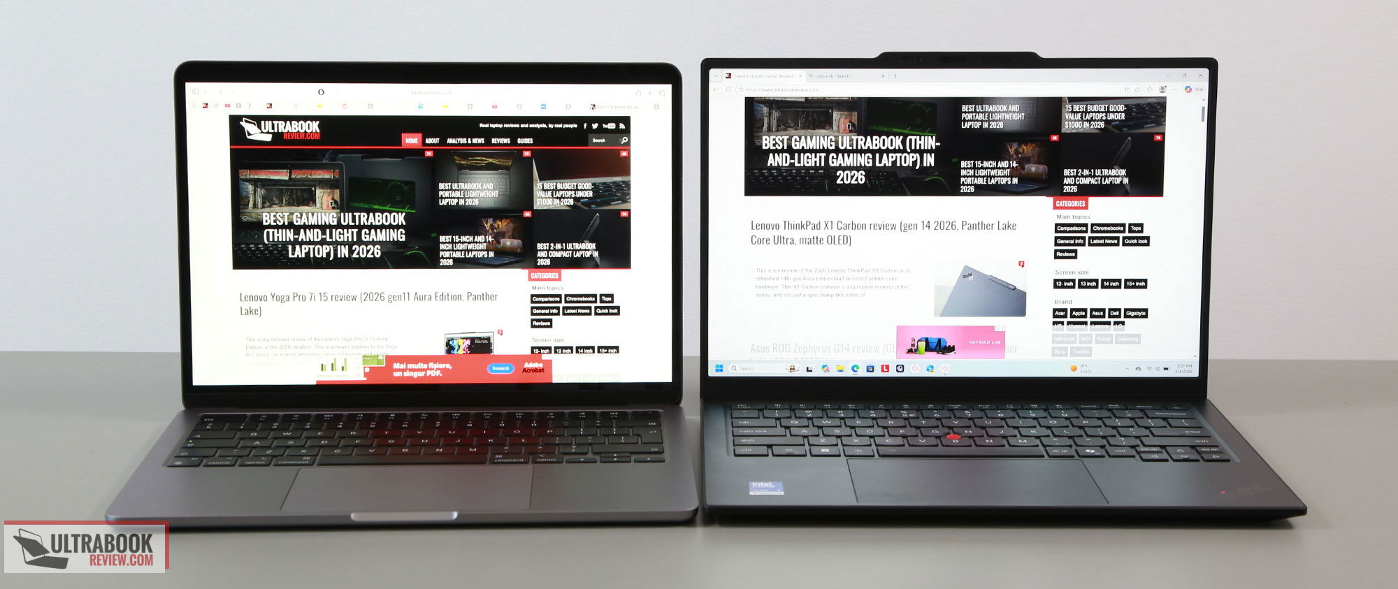 Lenovo ThinkPad X1 Carbon vs. MacBook Air, ThinkPad T14 and T14s, Yoga 9i 2-in-1, Zenbook S14 thinkpad x1carbon macbookair 1
