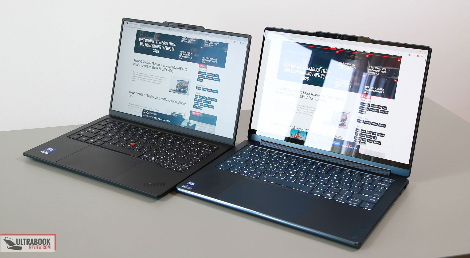 Lenovo ThinkPad X1 Carbon vs. MacBook Air, ThinkPad T14 and T14s, Yoga 9i 2-in-1, Zenbook S14 thinkpad x1carbon yoga9i screens